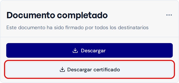 Descargar certificado debajo de Descargar